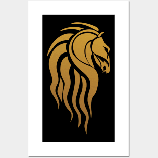 GYPSY VANNER HORSE IN GOLD SILUET Posters and Art